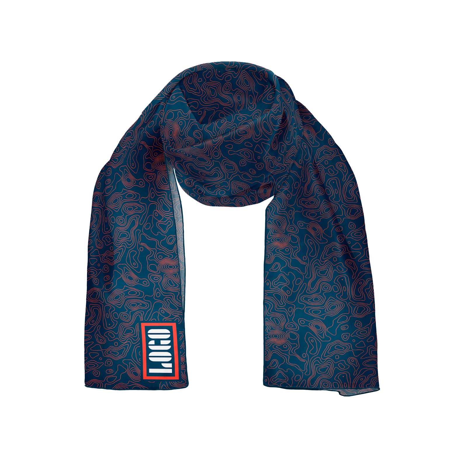 Topographic 1 54 x 12 Rectangle Chiffon Logo Scarf - Knotty Tie Co.