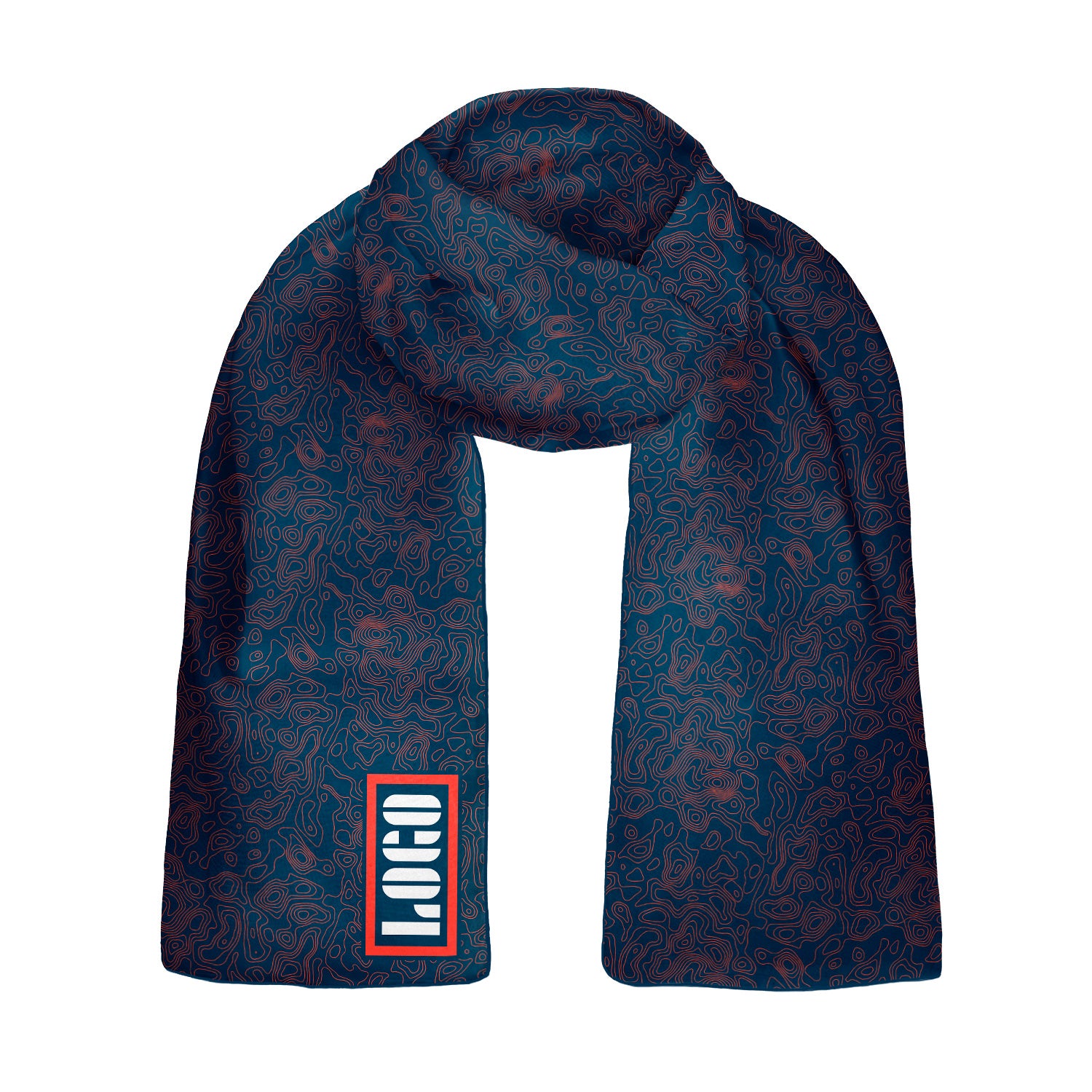 Topographic 1 60 x 18 Rectangle Chiffon Logo Scarf - Knotty Tie Co.
