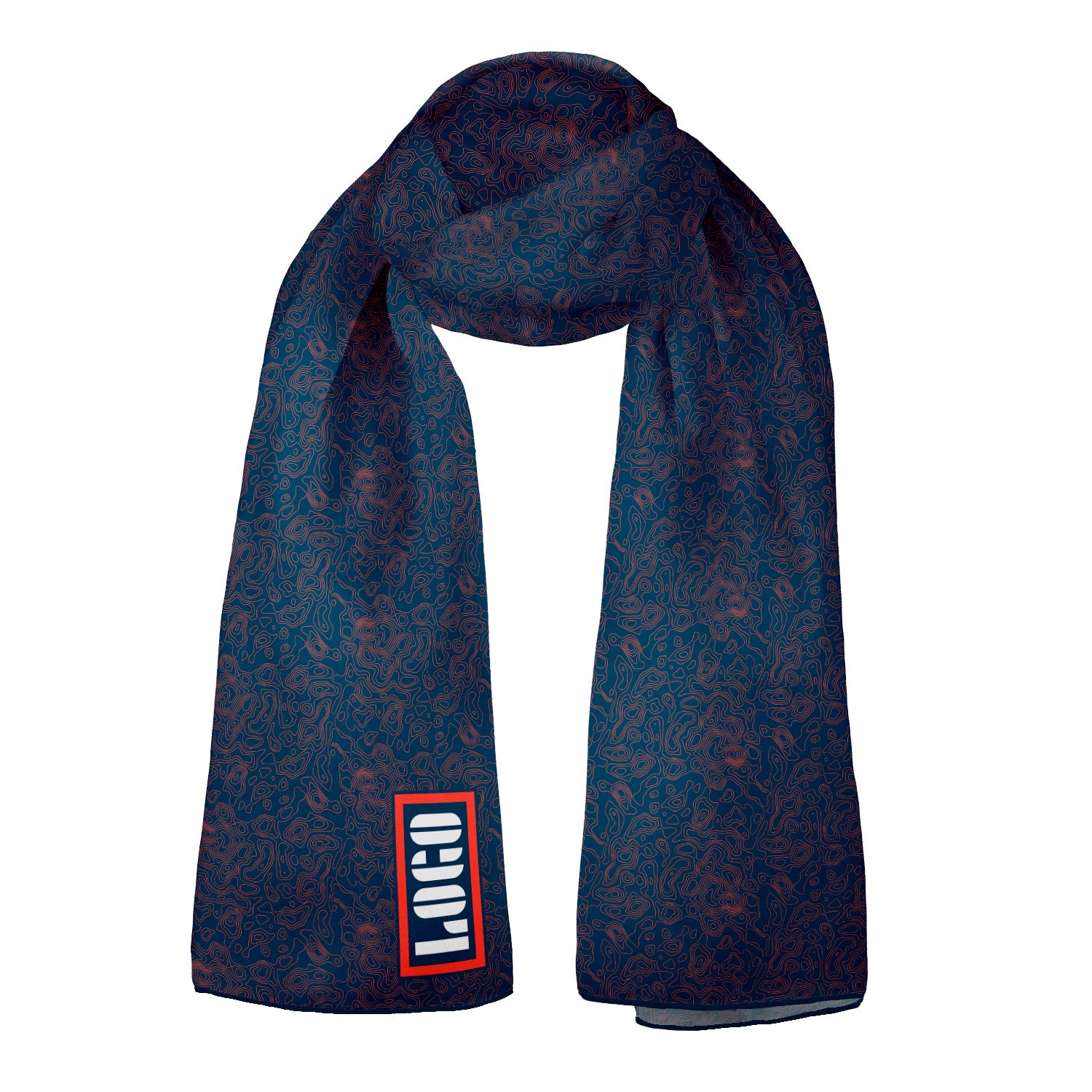 Topographic 1 72 x 24 Rectangle Chiffon Logo Scarf - Knotty Tie Co.