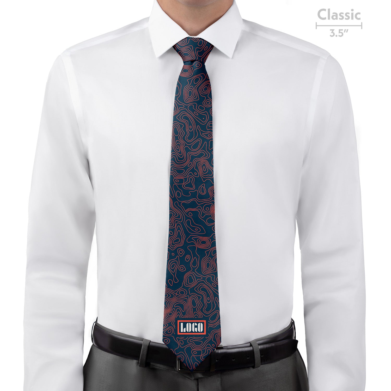 Custom Topographic 1 Logo Tie - Classic - Knotty Tie Co.