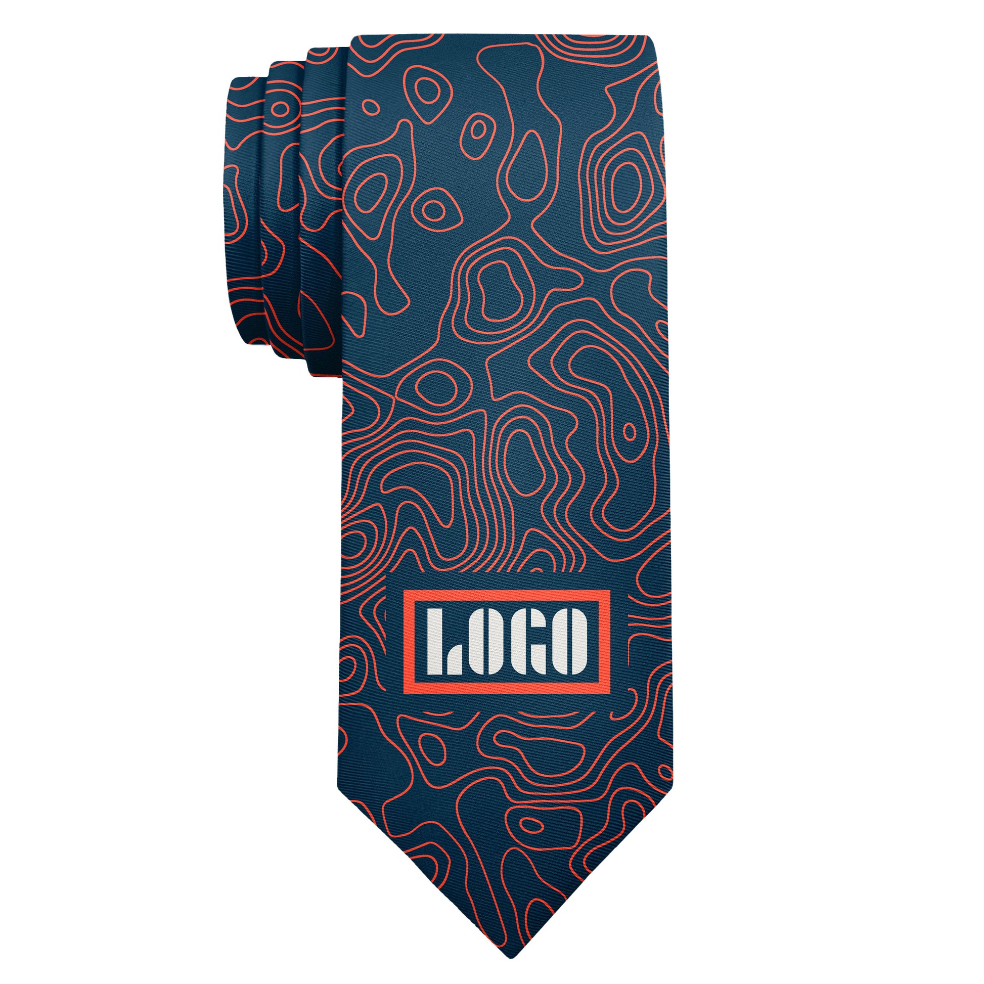 Custom Topographic 1 Logo Tie - Long Roll - Knotty Tie Co.
