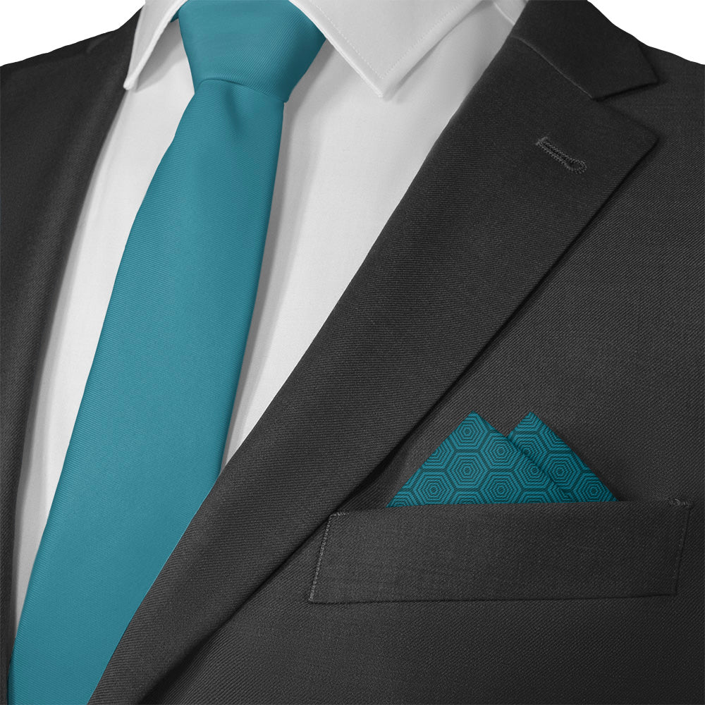 Tortoiseshell Geometric Pocket Square - Matching Necktie- Knotty Tie Co.