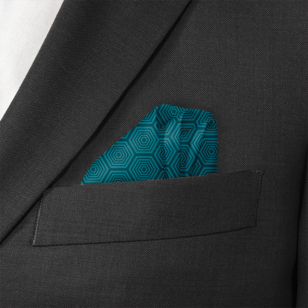 Tortoiseshell Geometric Pocket Square - Wave Fold - Knotty Tie Co.