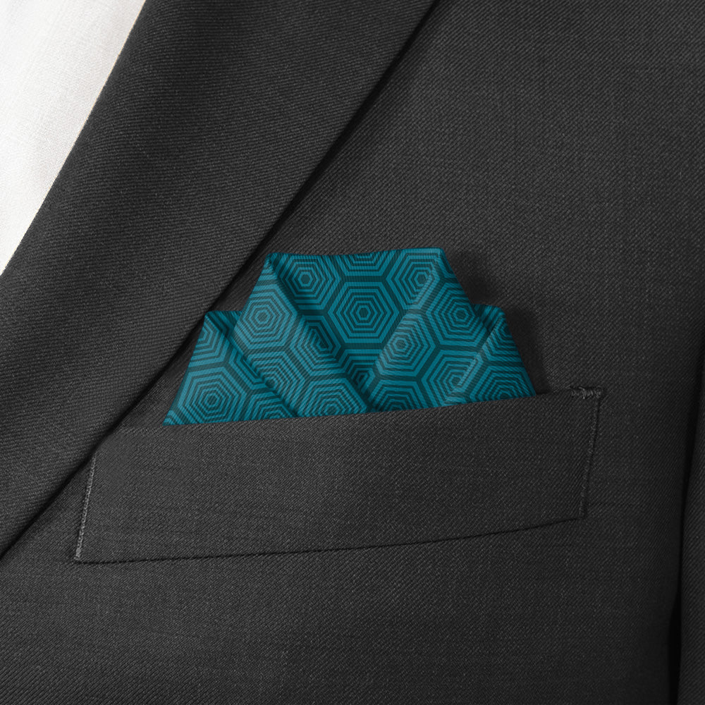 Tortoiseshell Geometric Pocket Square - Scalloped Fold - Knotty Tie Co.
