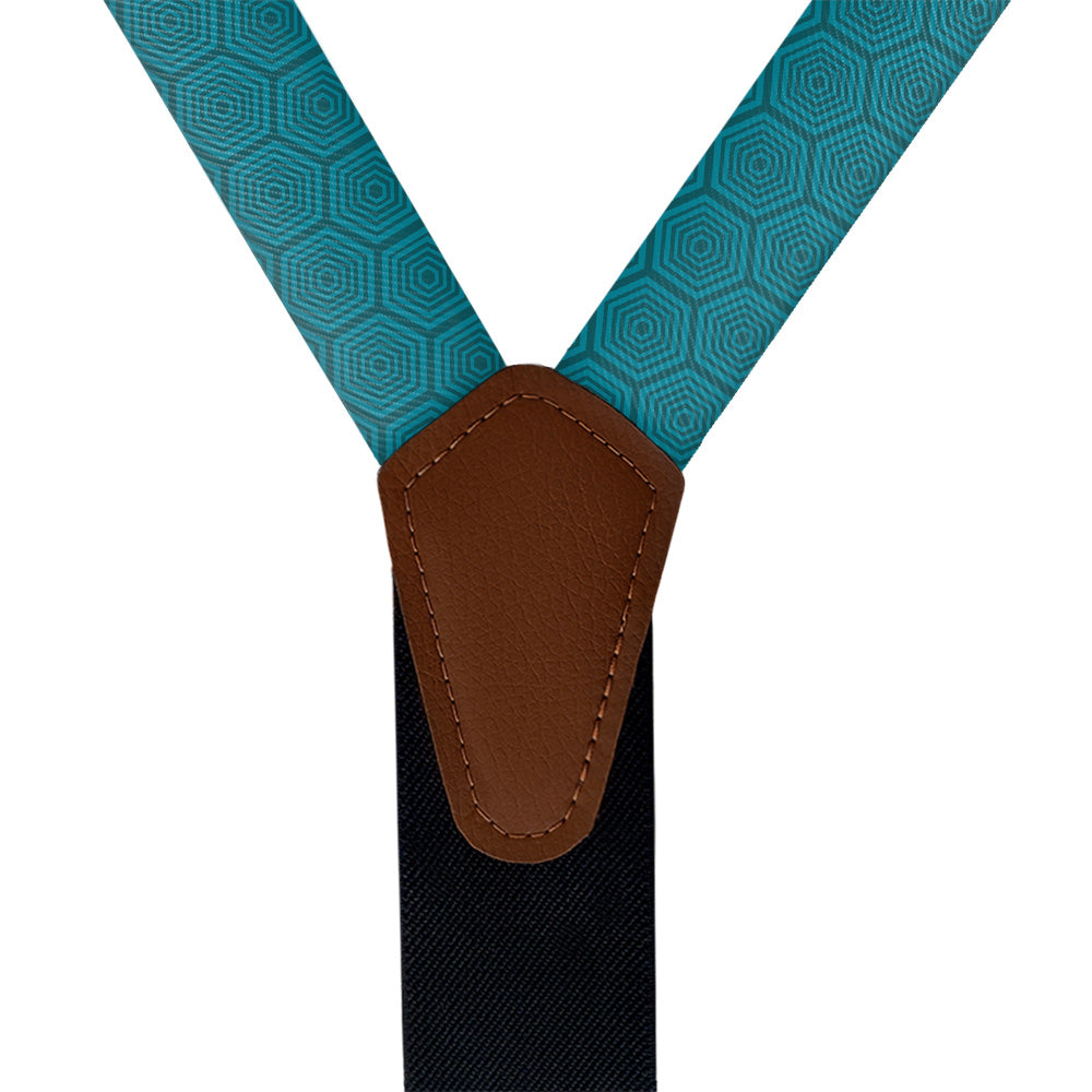 Tortoiseshell Geometric Suspenders - Vegan Leather Y-Back - Knotty Tie Co.