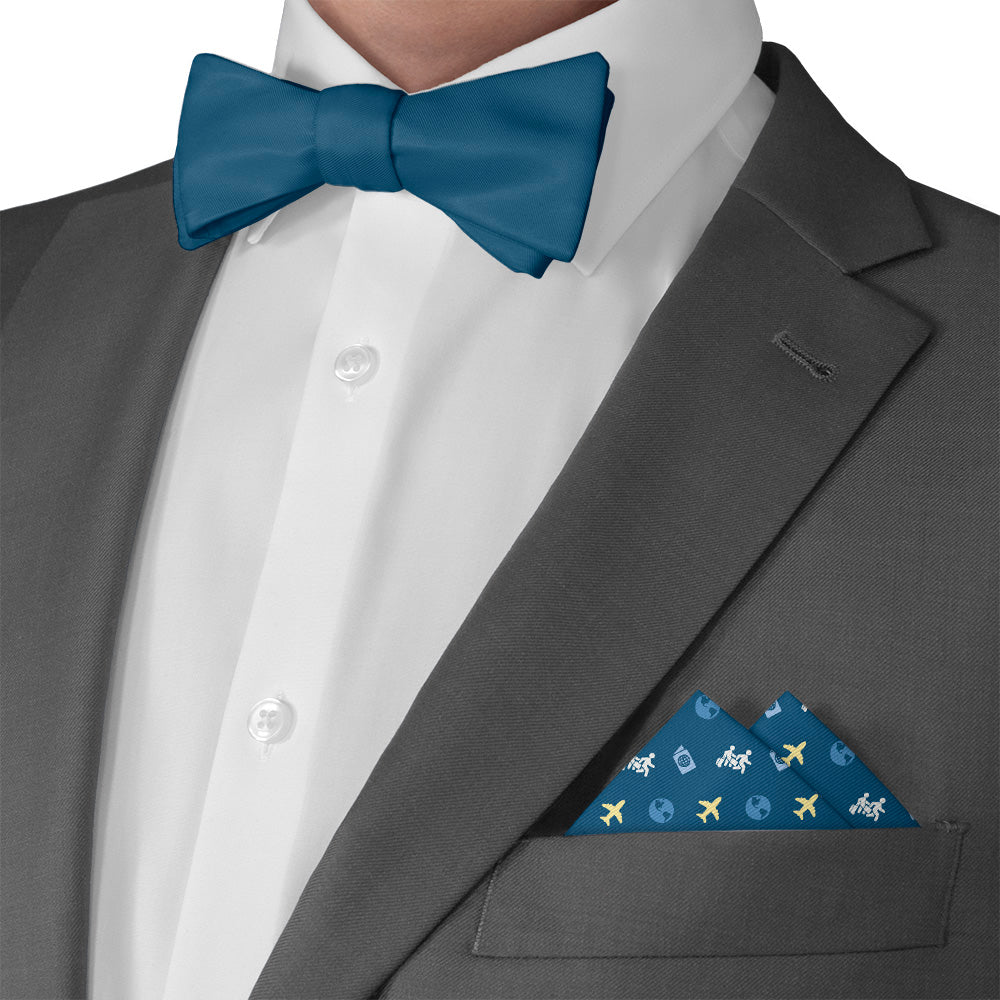 Traveling With Friends Pocket Square - Matching Bow Tie - Knotty Tie Co.