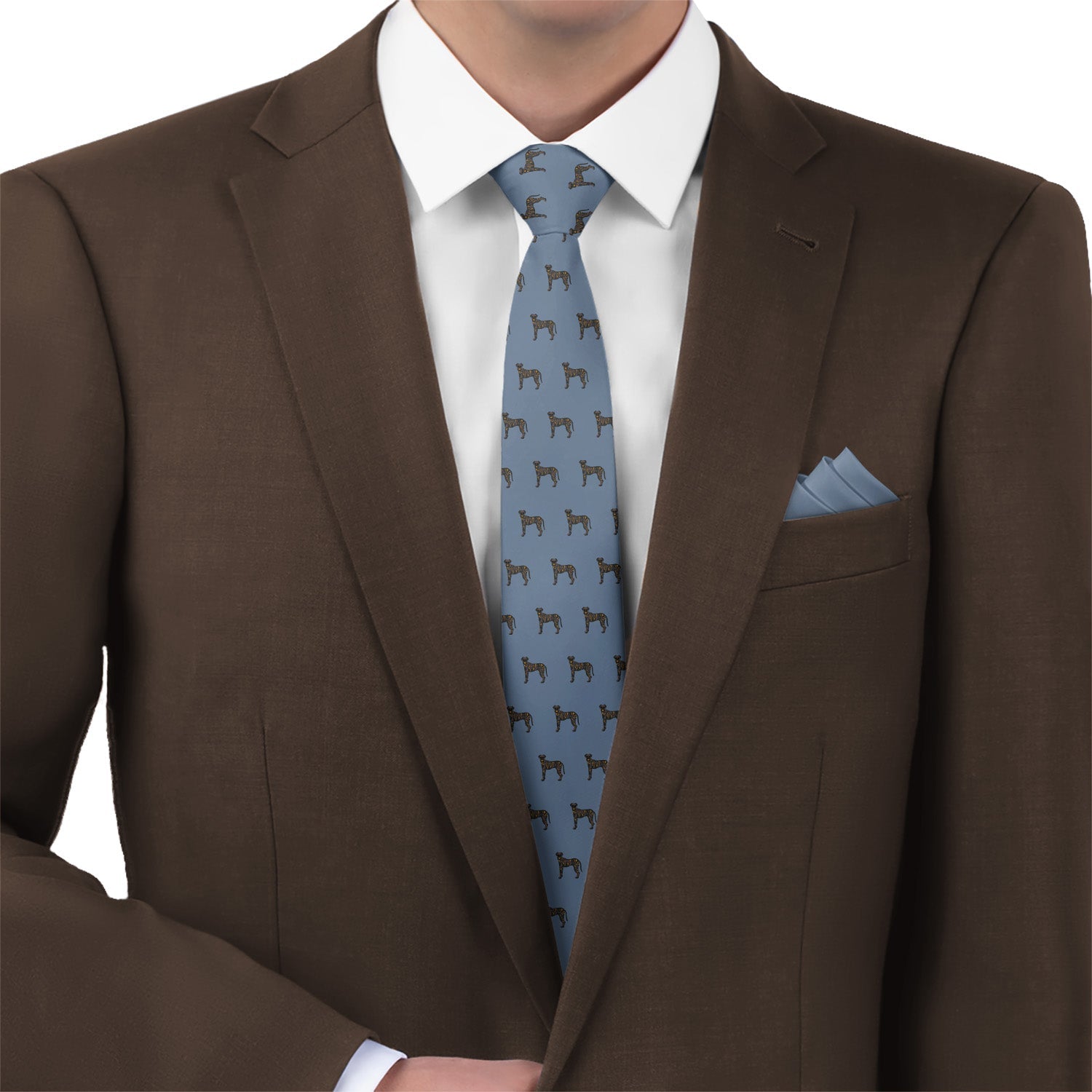 Treeing Tennessee Brindle Necktie - Matching Pocket Square - Knotty Tie Co.