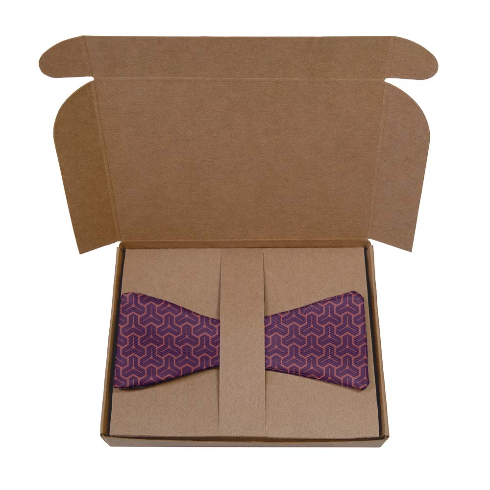Triad Geo Bow Tie- Kraft Gift Box Packaging - Knotty Tie Co.