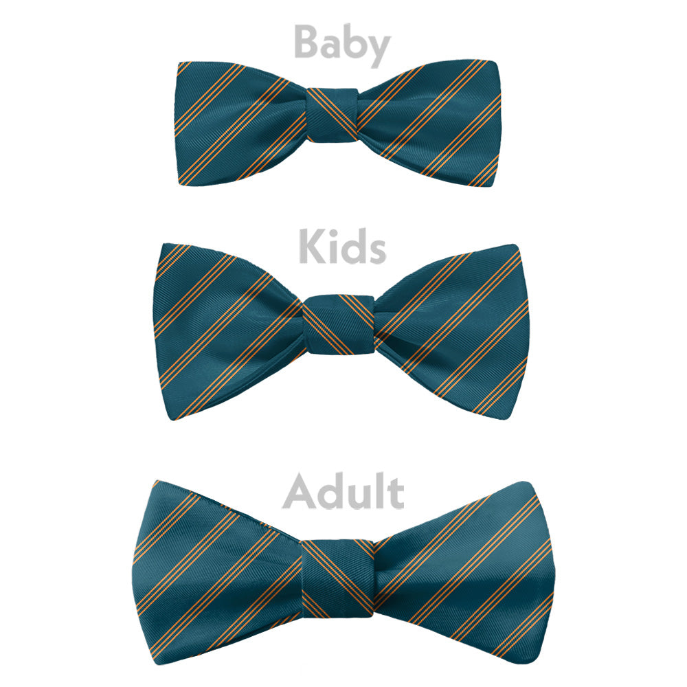 Trident Stripe Bow Tie - Bow Sizes - Knotty Tie Co.