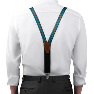 Trident Stripe Suspenders - On Model Front View - Knotty Tie Co.