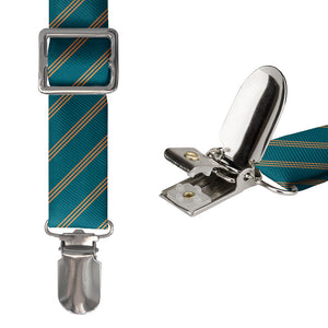Trident Stripe Suspenders - Hardware and Strap - Knotty Tie Co.