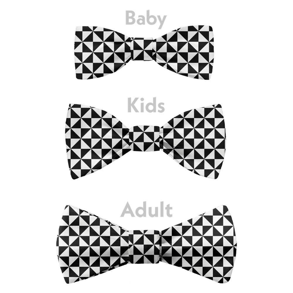 Trokut Checkered Bow Tie - Bow Sizes - Knotty Tie Co.