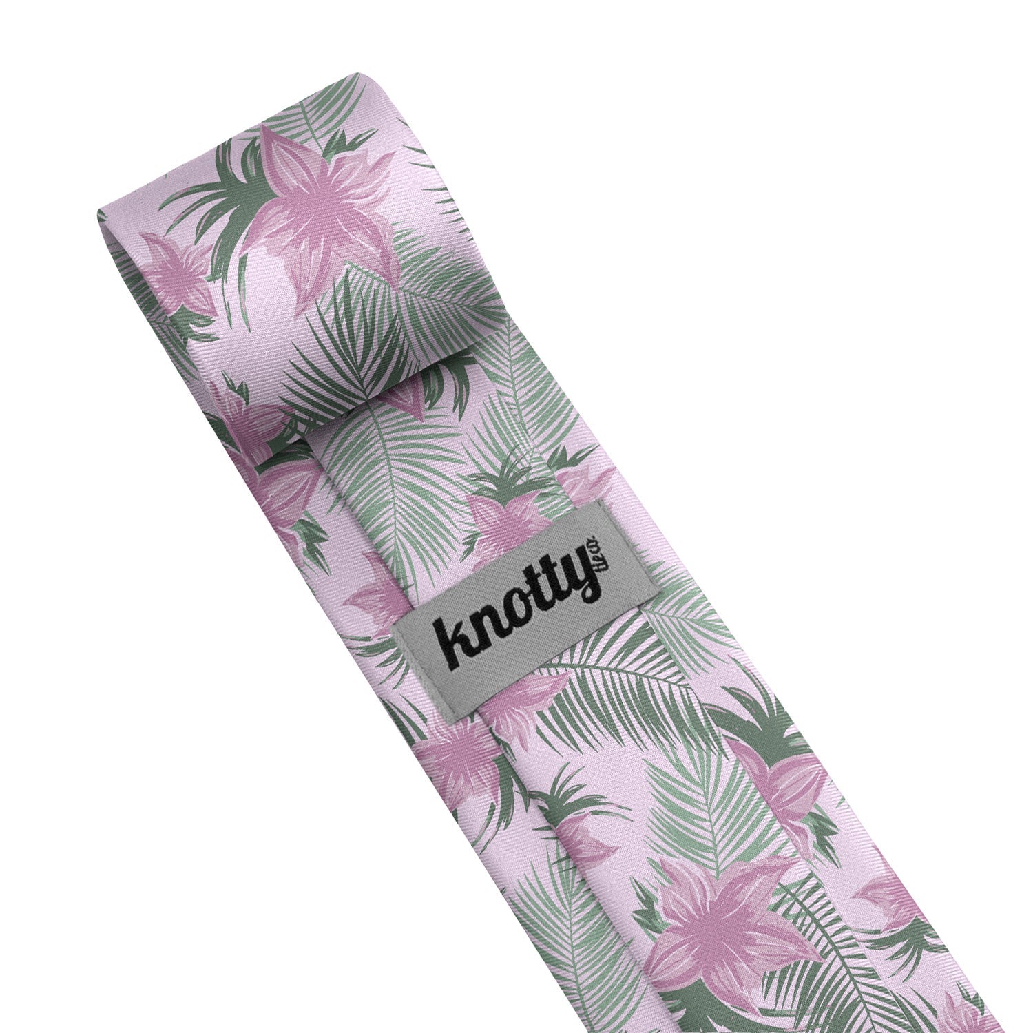 Tropical Blooms Necktie - Tag - Knotty Tie Co.