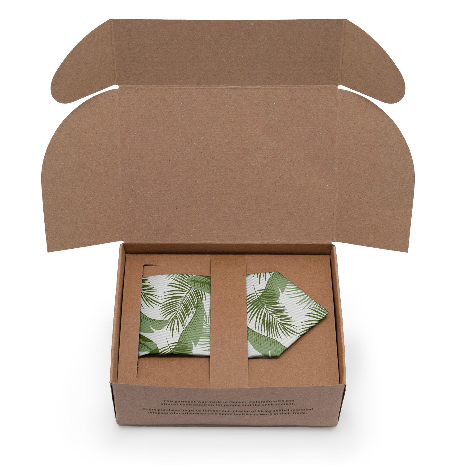 Tropical Leaves Necktie - Packaging - Knotty Tie Co.