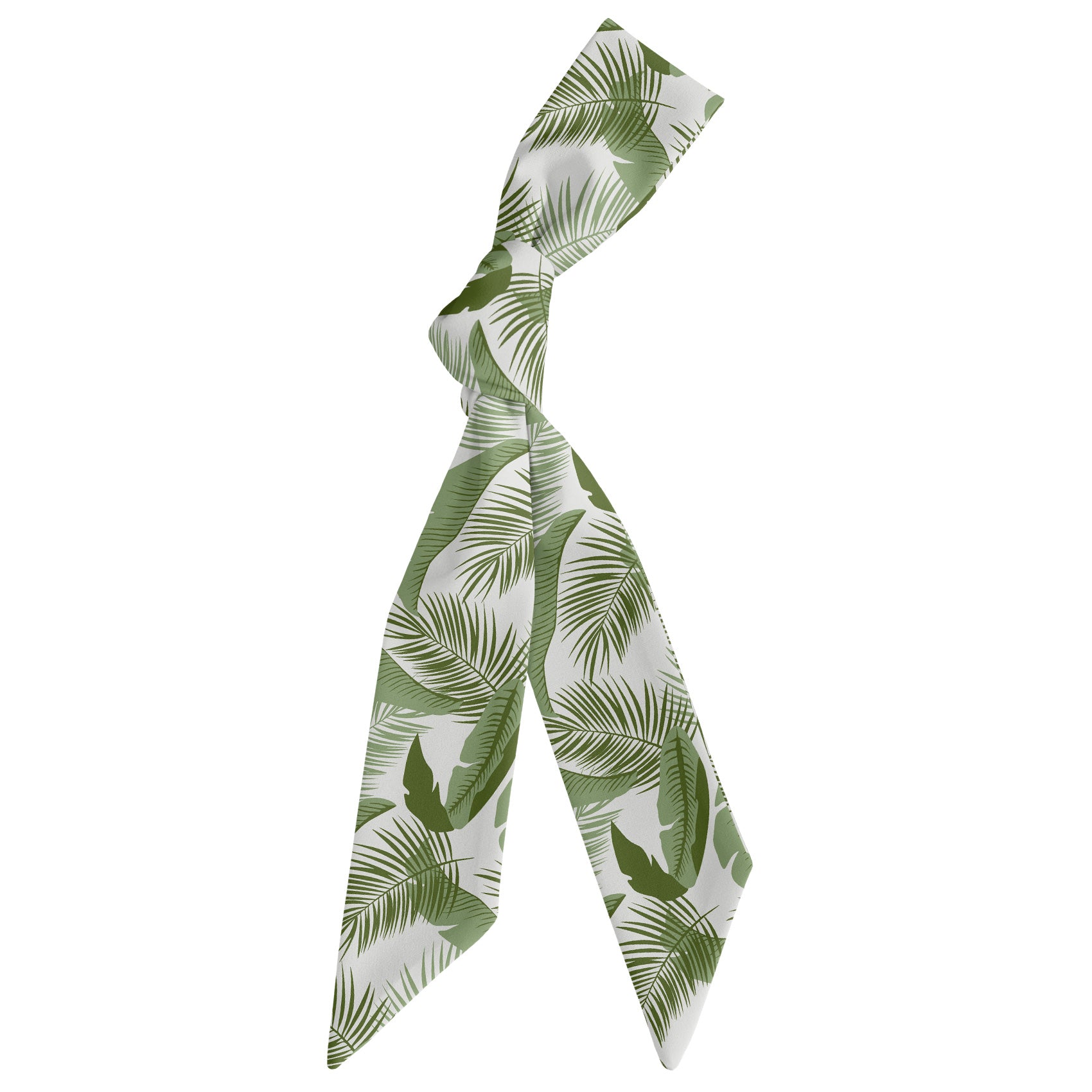 Tropical Leaves Hair Scarf - Scarf Tied Into Knot - Knotty Tie Co.