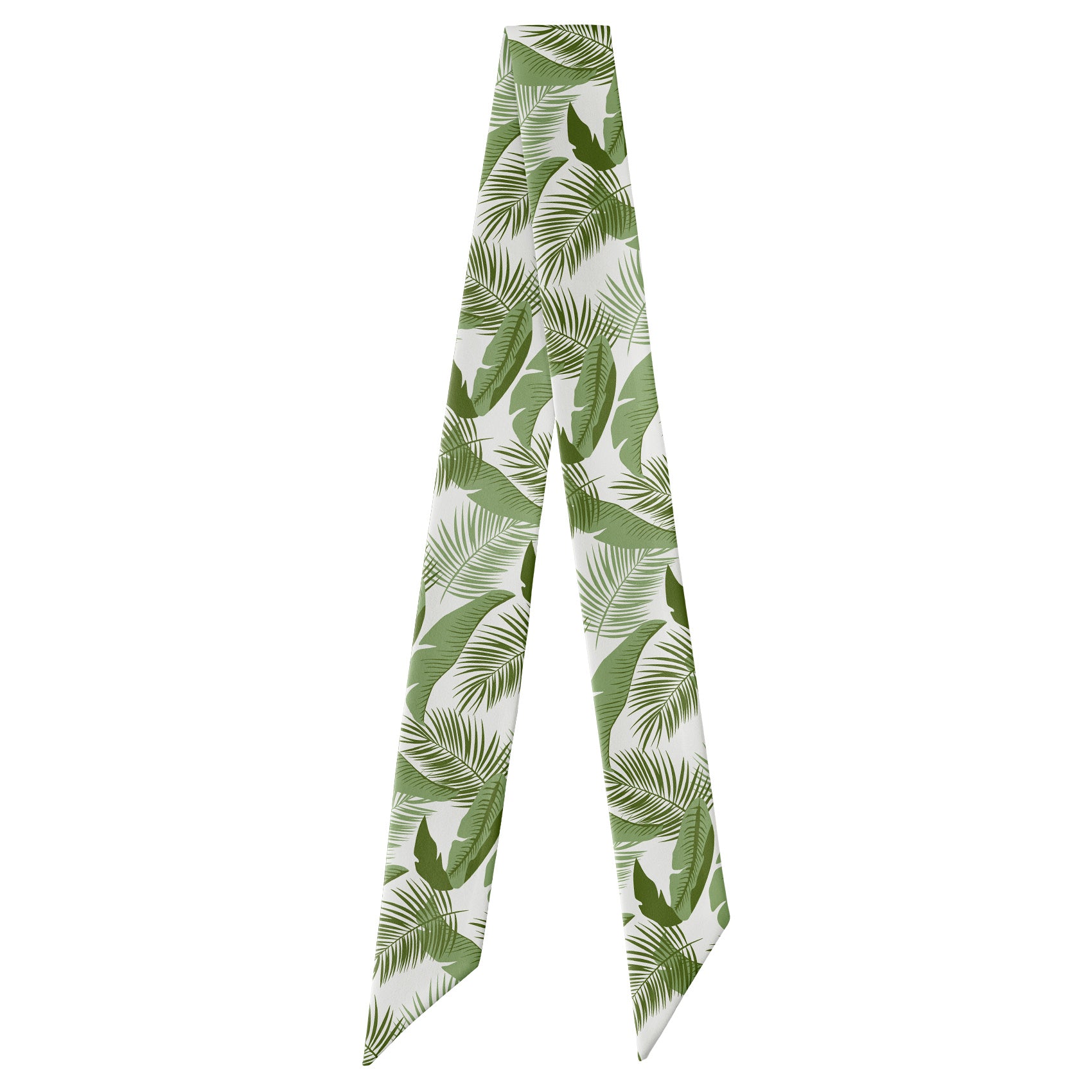 Tropical Leaves Hair Scarf - Full View of Hair Scarf - Knotty Tie Co.