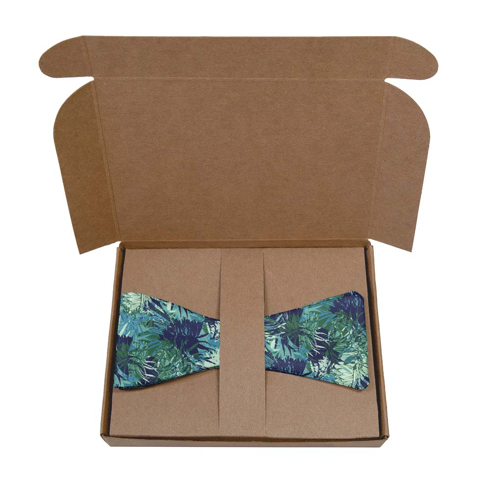 Tropics Floral Bow Tie- Kraft Gift Box Packaging - Knotty Tie Co.