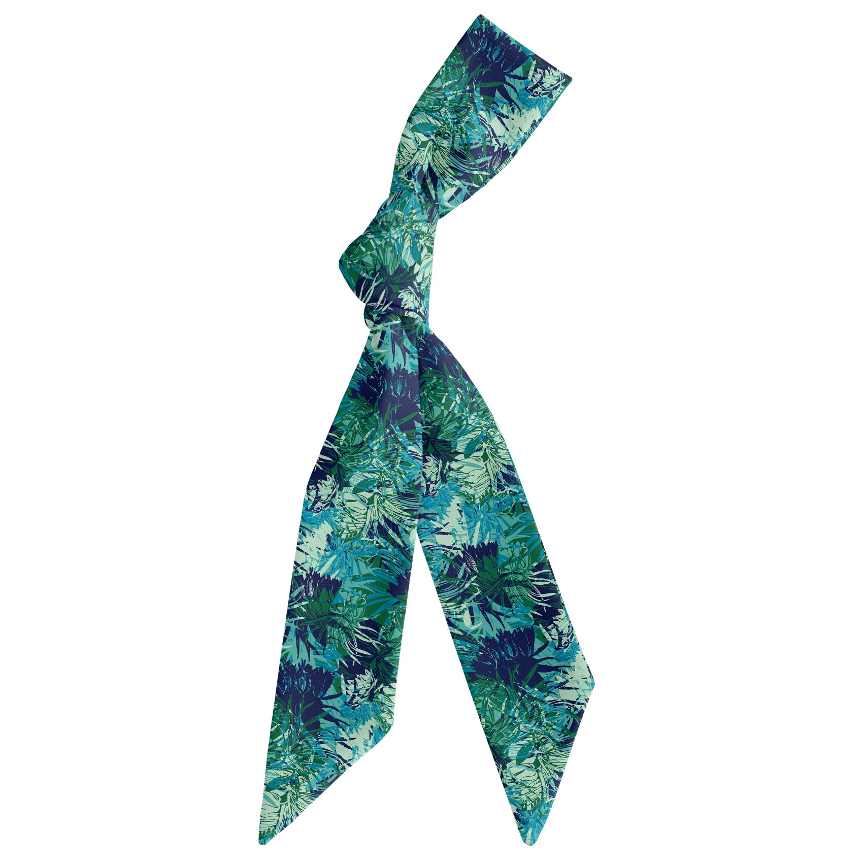 Tropics Floral Hair Scarf - Scarf Tied Into Knot - Knotty Tie Co.