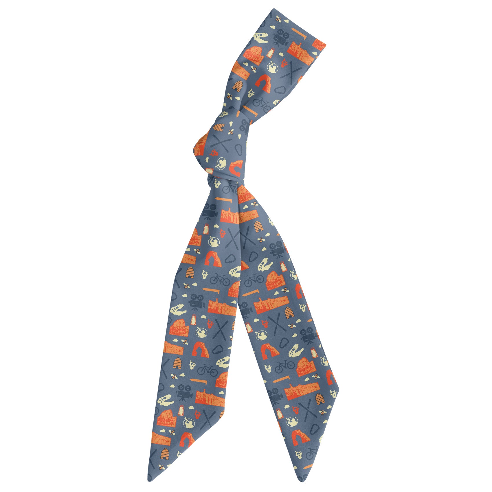 Utah State Heritage Hair Scarf - Scarf Tied Into Knot - Knotty Tie Co.