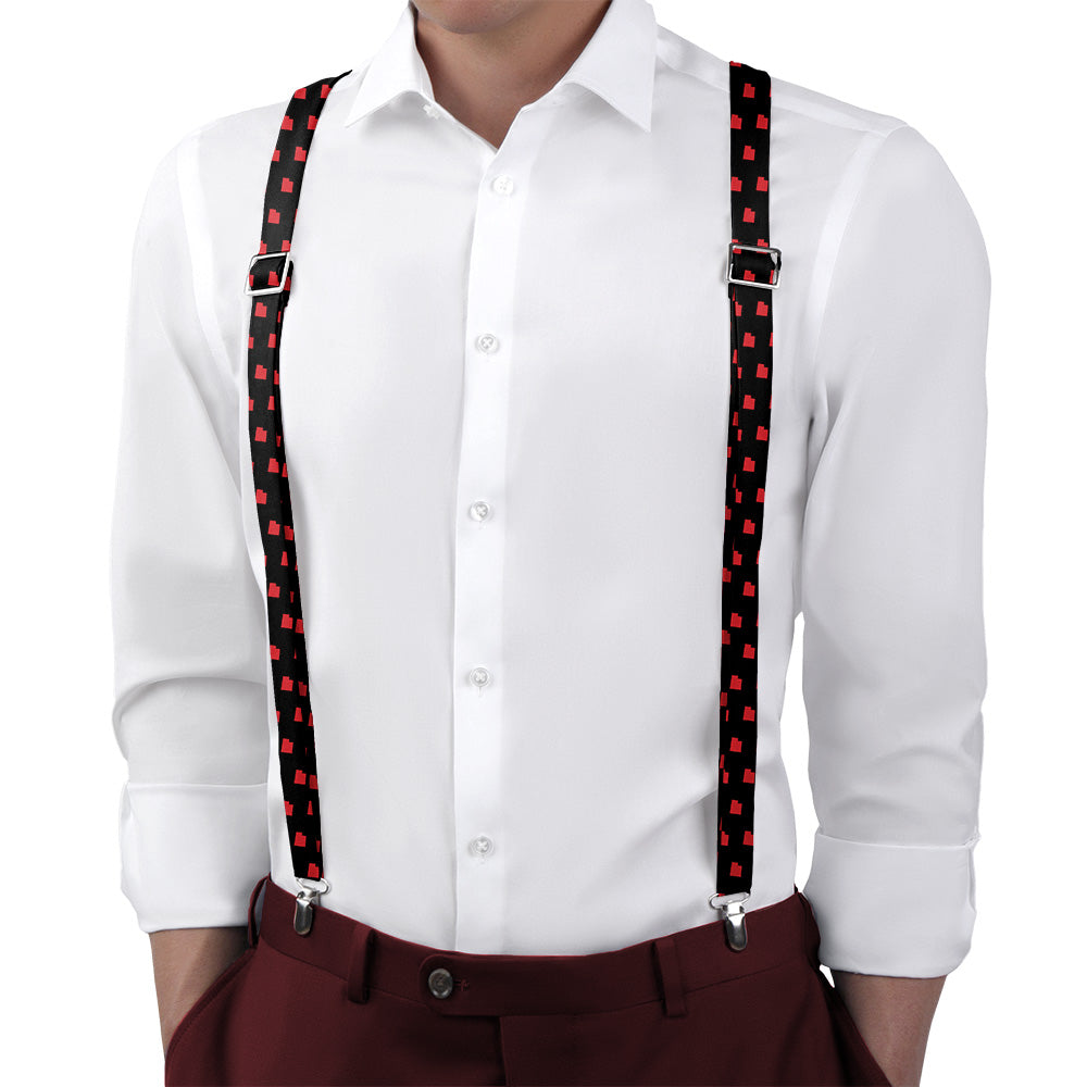 Utah State Outline Suspenders - On Model Back View - Knotty Tie Co.