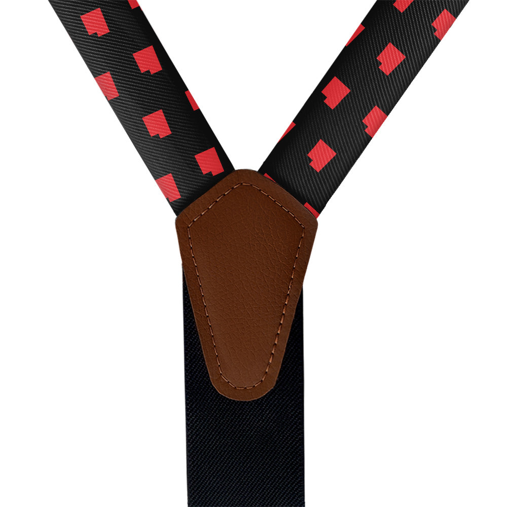 Utah State Outline Suspenders - Vegan Leather Y-Back - Knotty Tie Co.