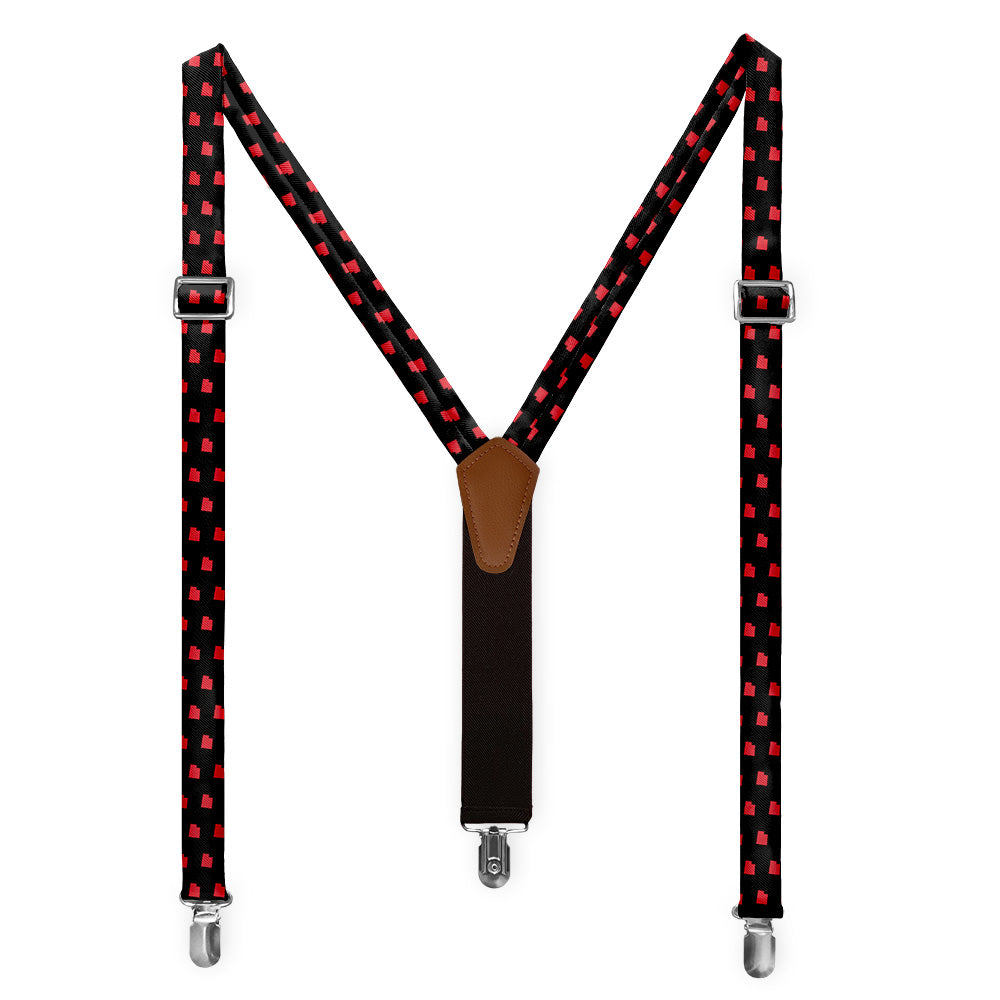 Utah State Outline Suspenders - Full Front View - Knotty Tie Co.