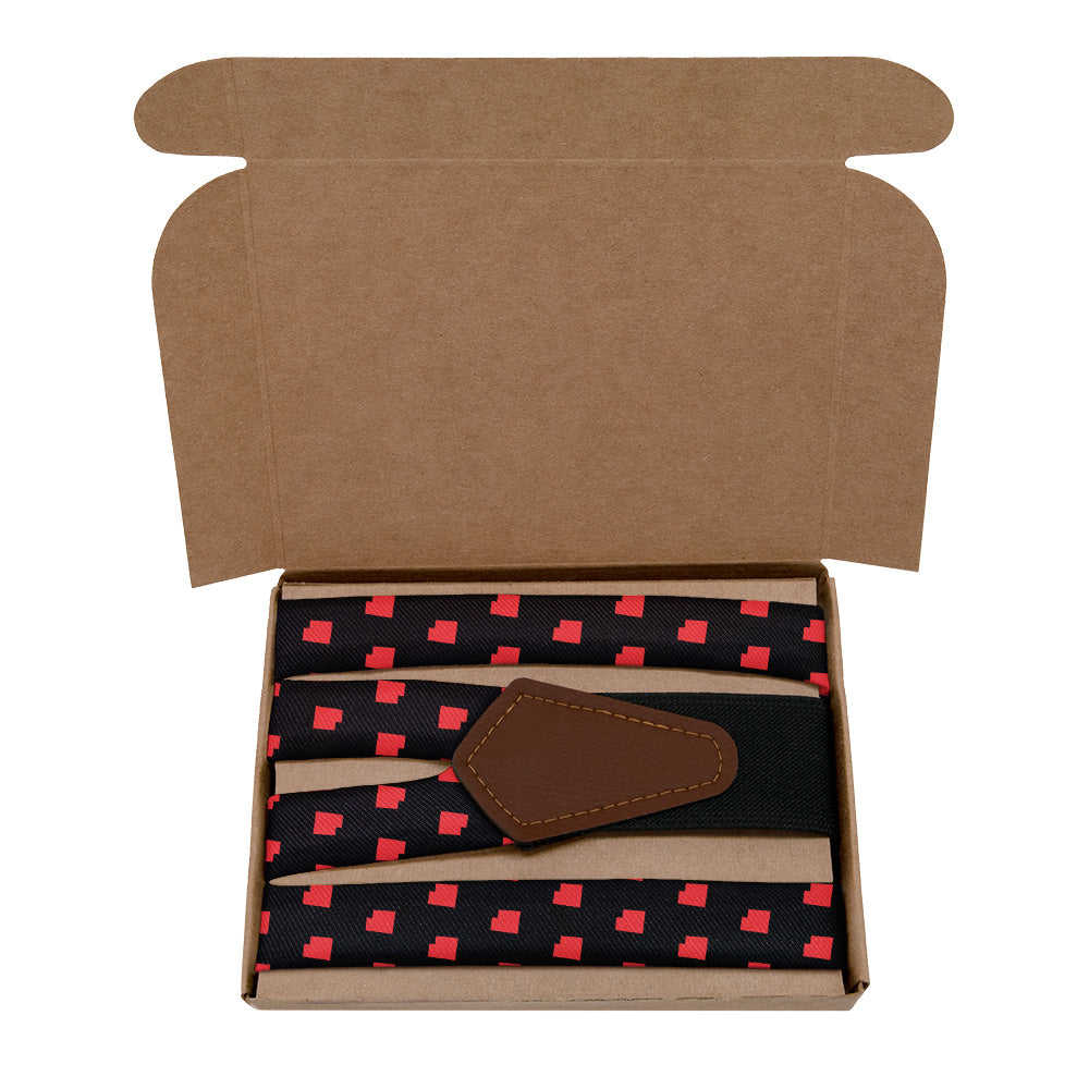 Utah State Outline Suspenders - Kraft Gift Box Packaging - Knotty Tie Co.