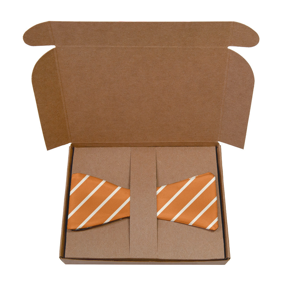 Varsity Stripe Bow Tie - Kraft Gift Box Packaging - Knotty Tie Co.