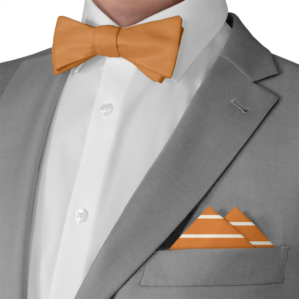 Varsity Stripe Pocket Square - Matching Bow Tie - Knotty Tie Co.