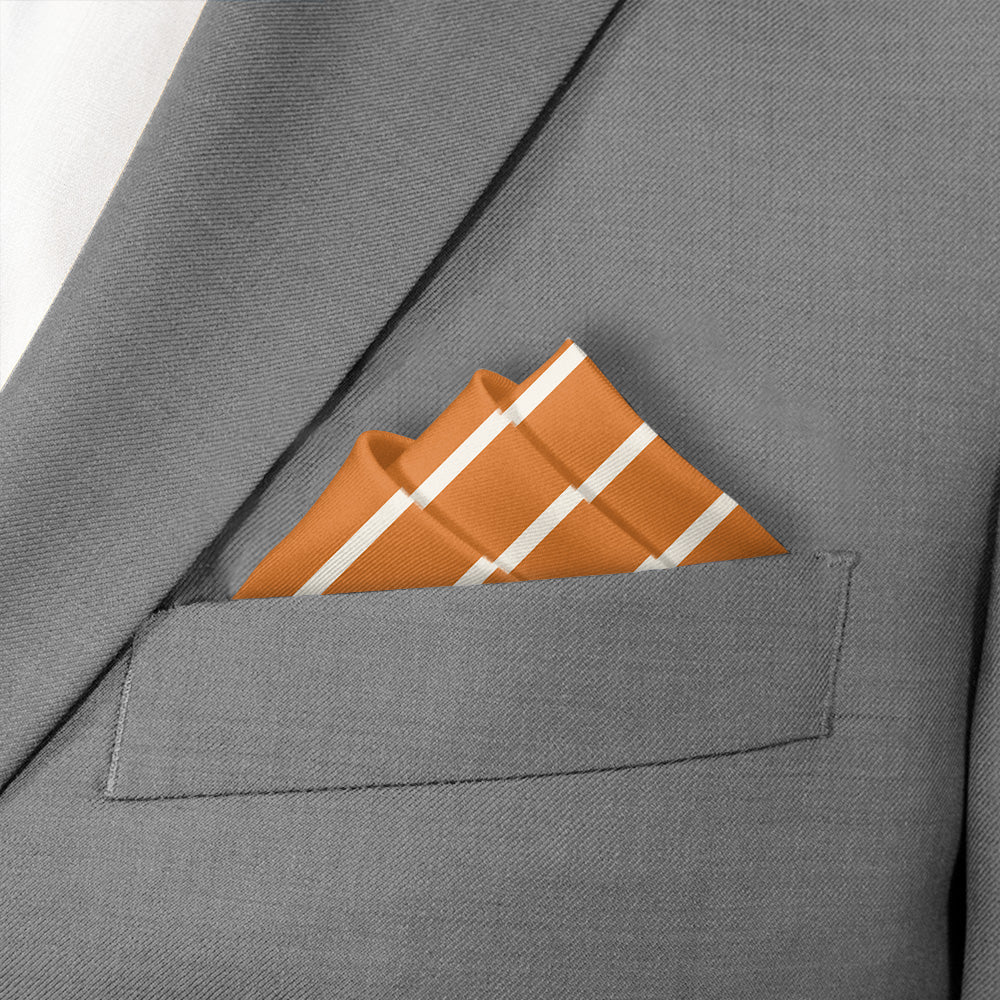 Varsity Stripe Pocket Square - Stairs Fold - Knotty Tie Co.