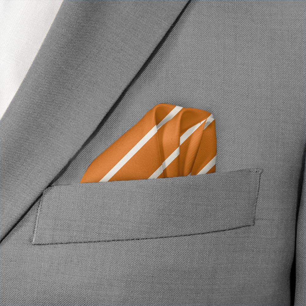Varsity Stripe Pocket Square - Wave Fold - Knotty Tie Co.