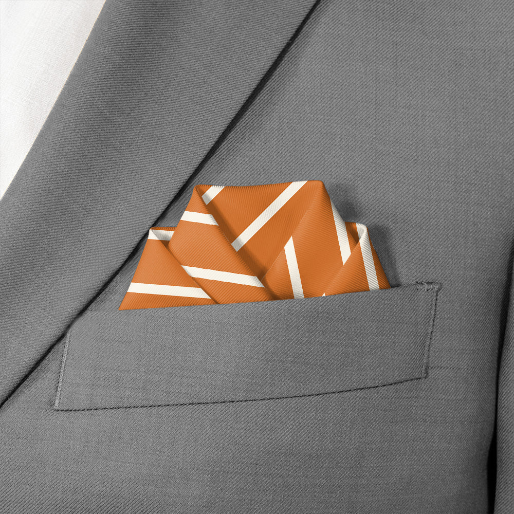 Varsity Stripe Pocket Square - Scalloped Fold - Knotty Tie Co.
