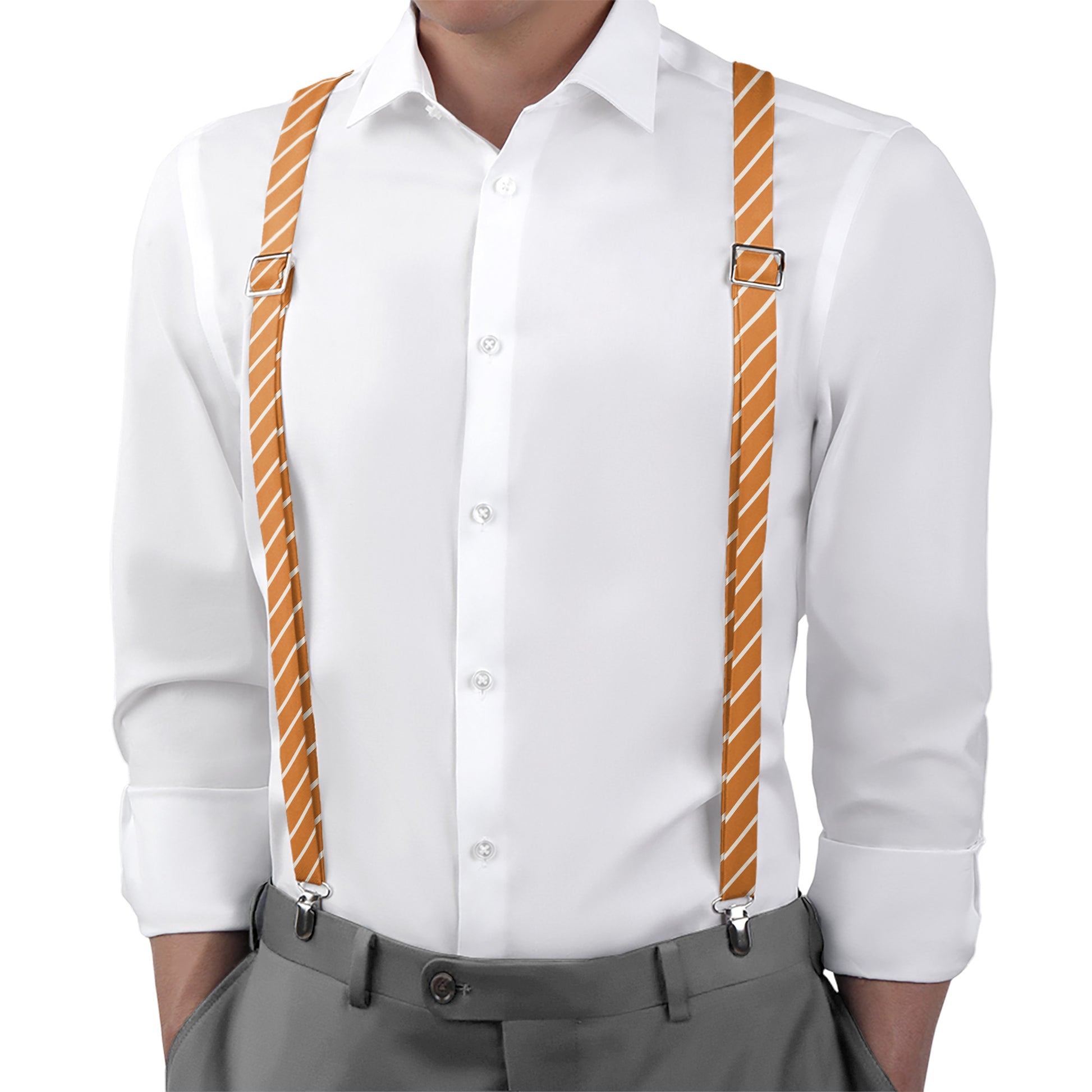 Varsity Stripe Suspenders - On Model Back View - Knotty Tie Co.