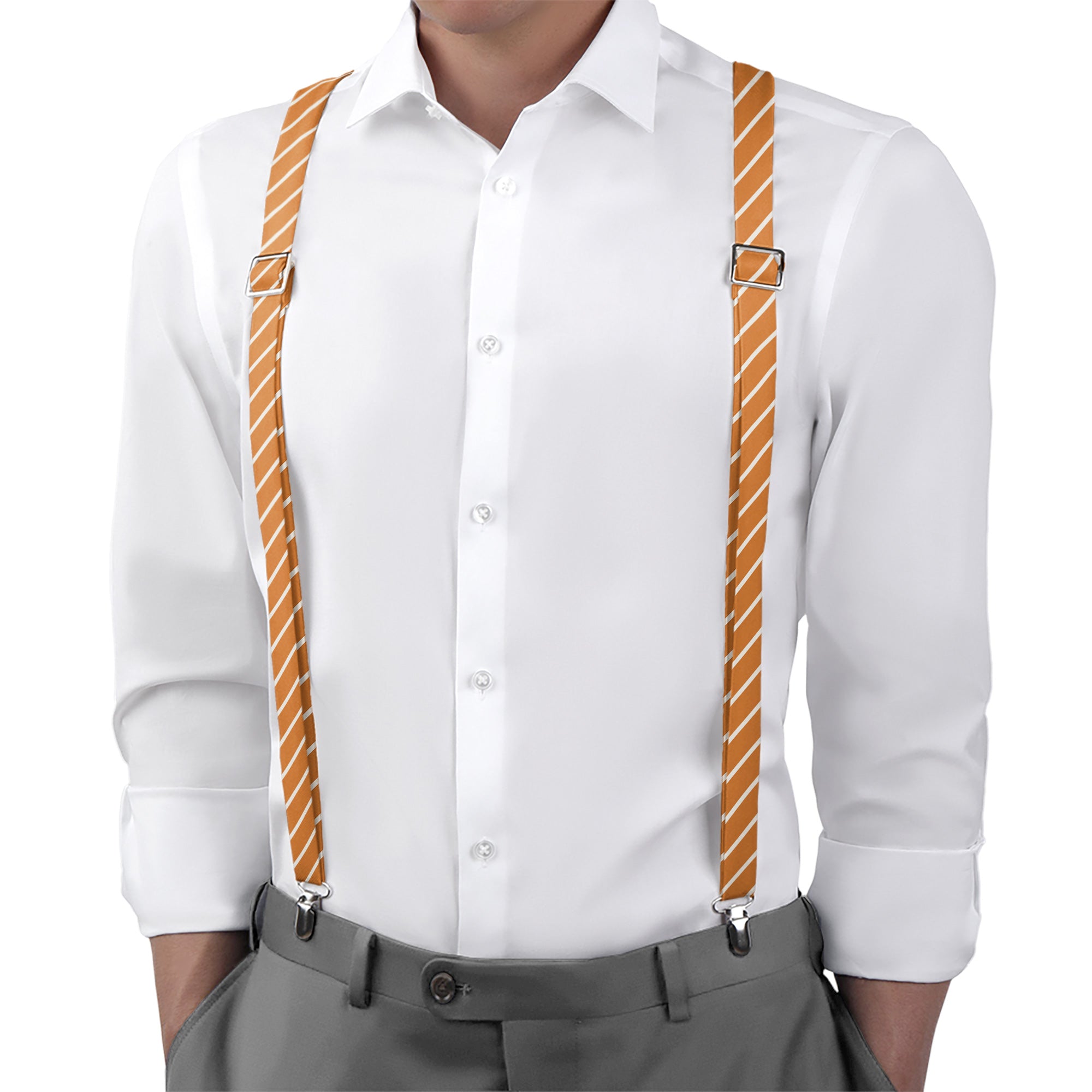 Varsity Stripe Suspenders - On Model Back View - Knotty Tie Co.