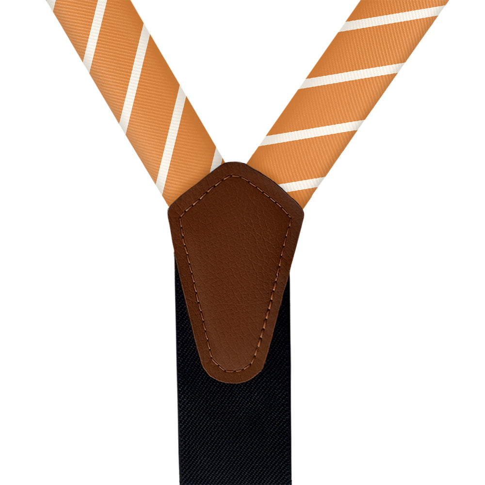 Varsity Stripe Suspenders - Vegan Leather Y-Back - Knotty Tie Co.