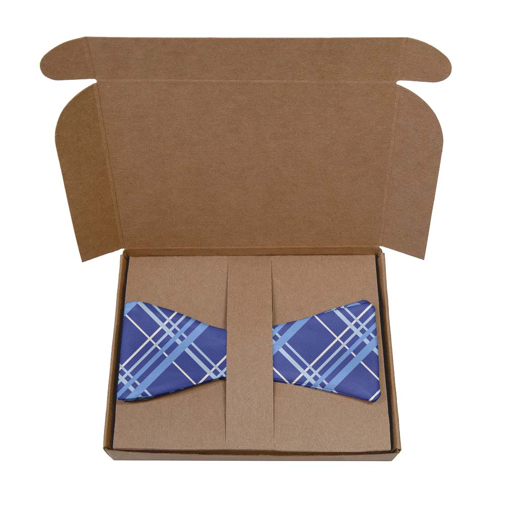 Vegas Plaid Bow Tie- Kraft Gift Box Packaging - Knotty Tie Co.