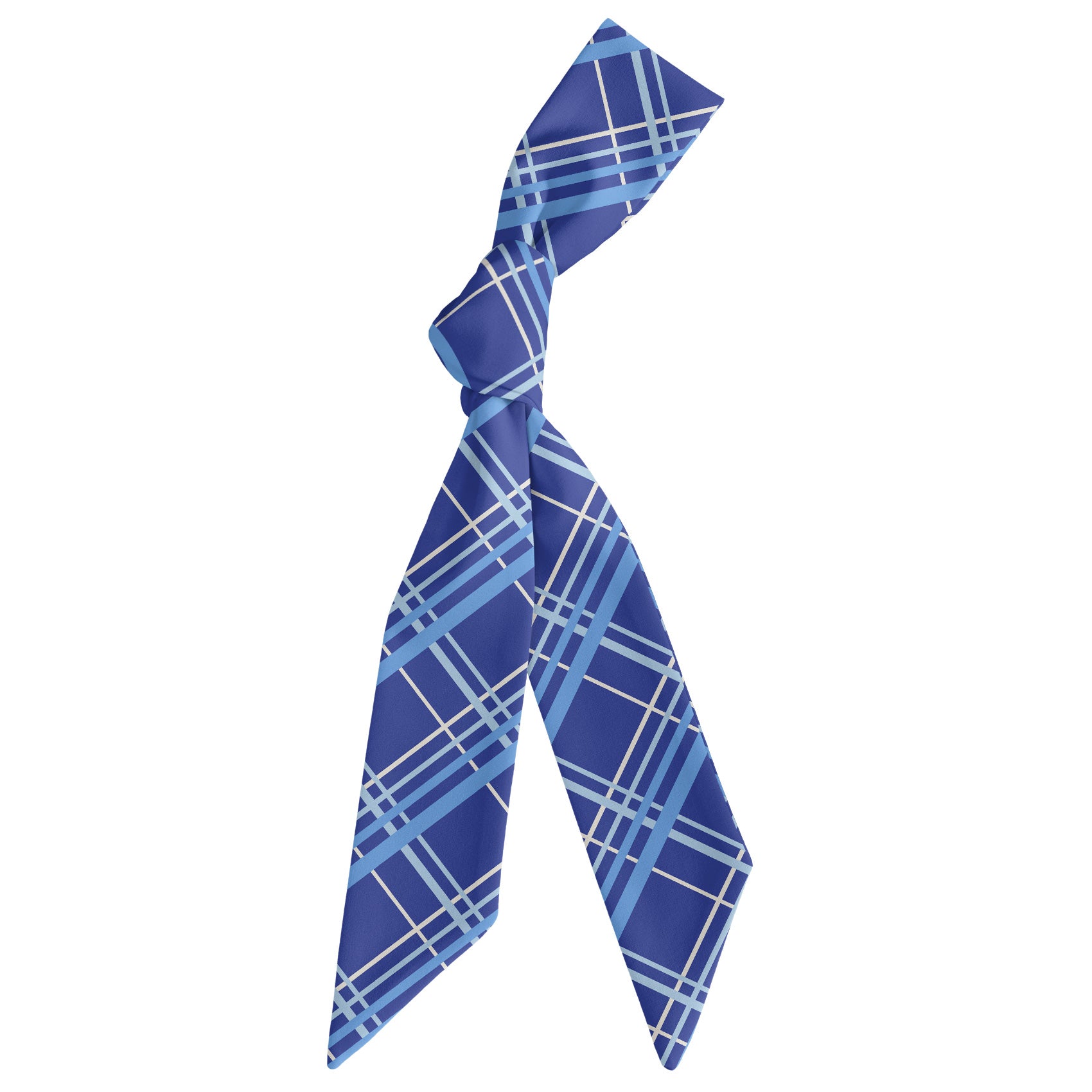 Vegas Plaid Hair Scarf - Scarf Tied Into Knot - Knotty Tie Co.