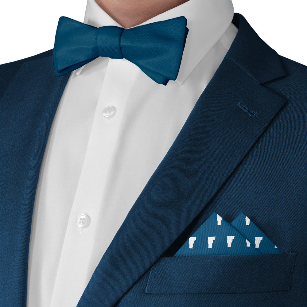 Vermont State Outline Pocket Square - Matching Bow Tie - Knotty Tie Co.