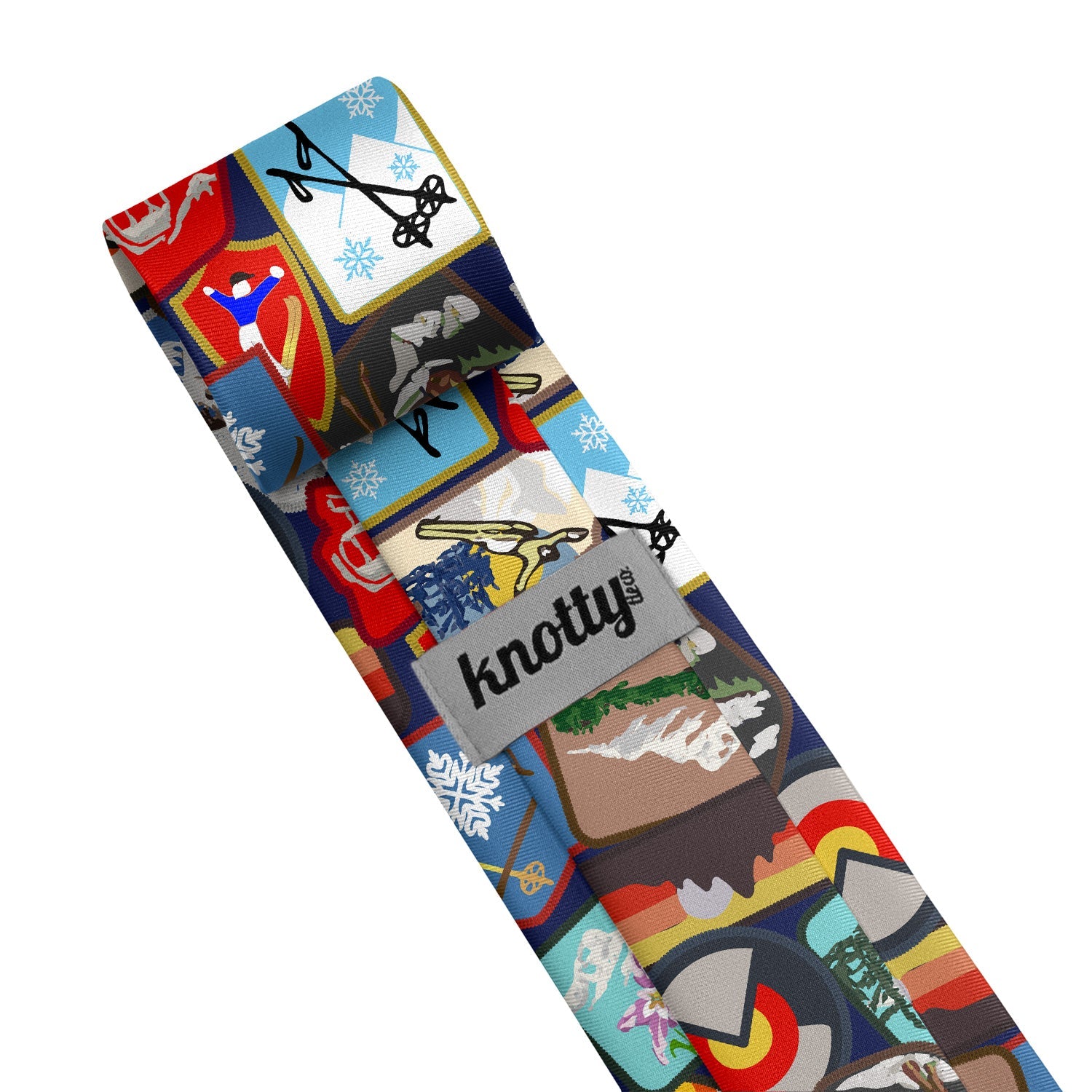 Vintage Ski Patches Necktie - Tag - Knotty Tie Co.