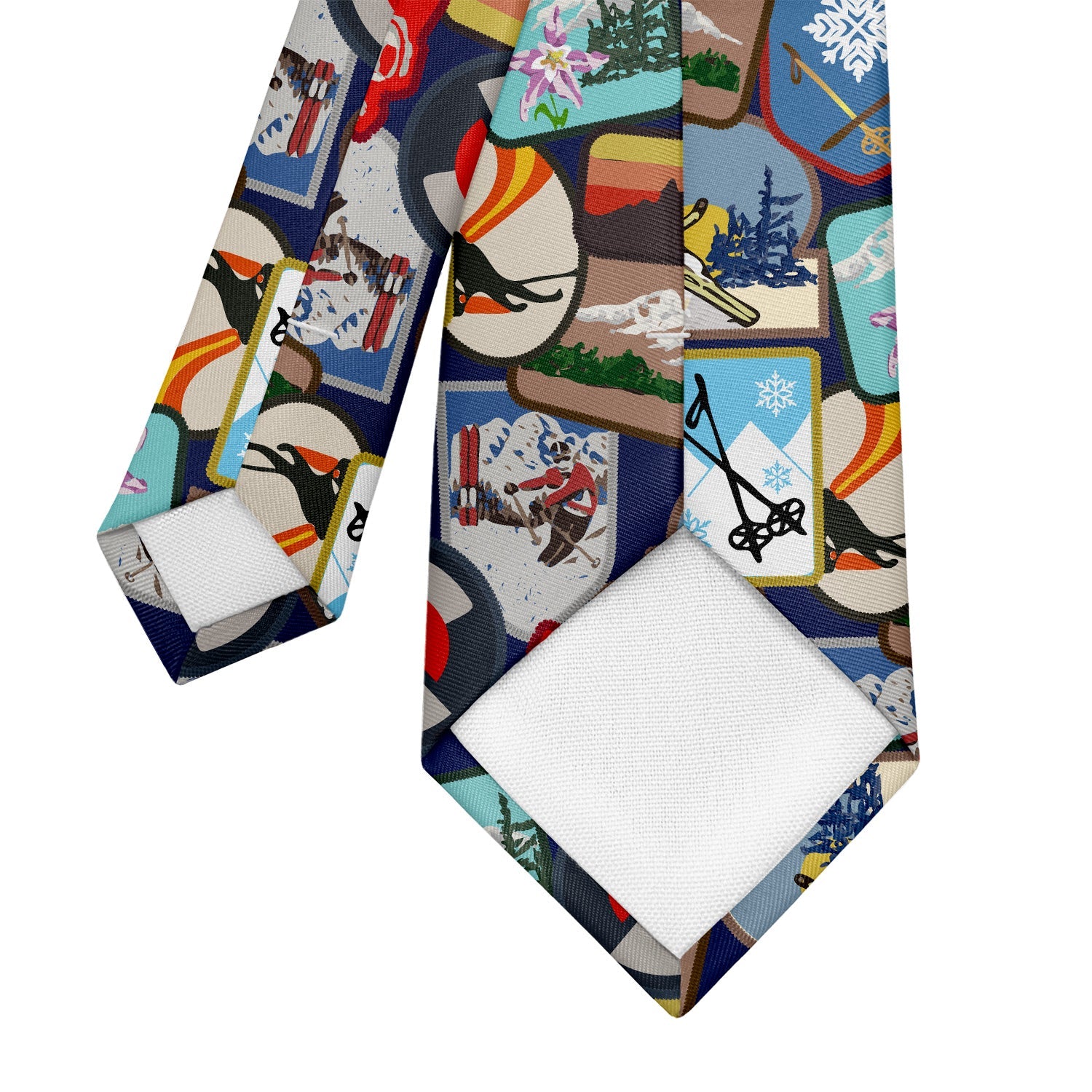 Vintage Ski Patches Necktie - Tipping - Knotty Tie Co.