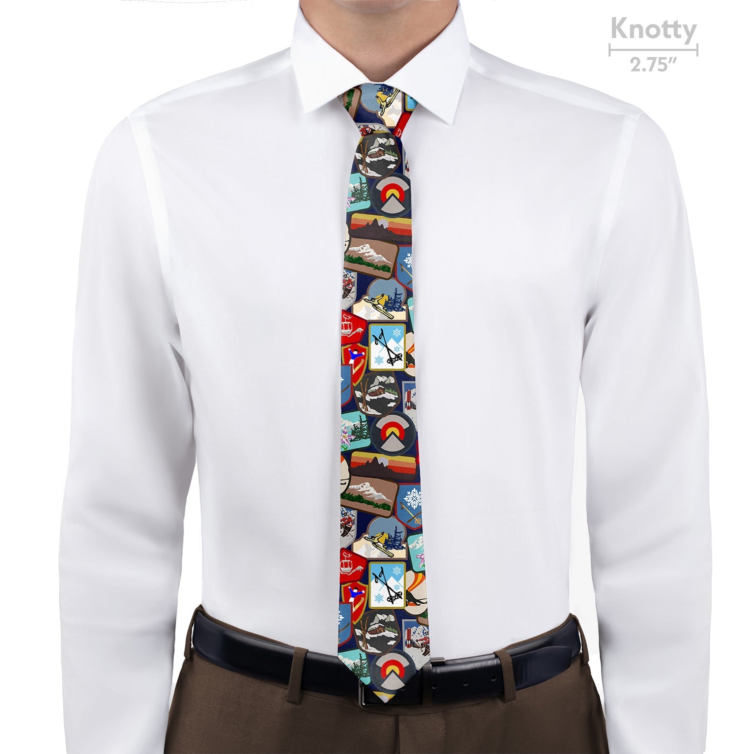 Vintage Ski Patches Necktie - Knotty - Knotty Tie Co.