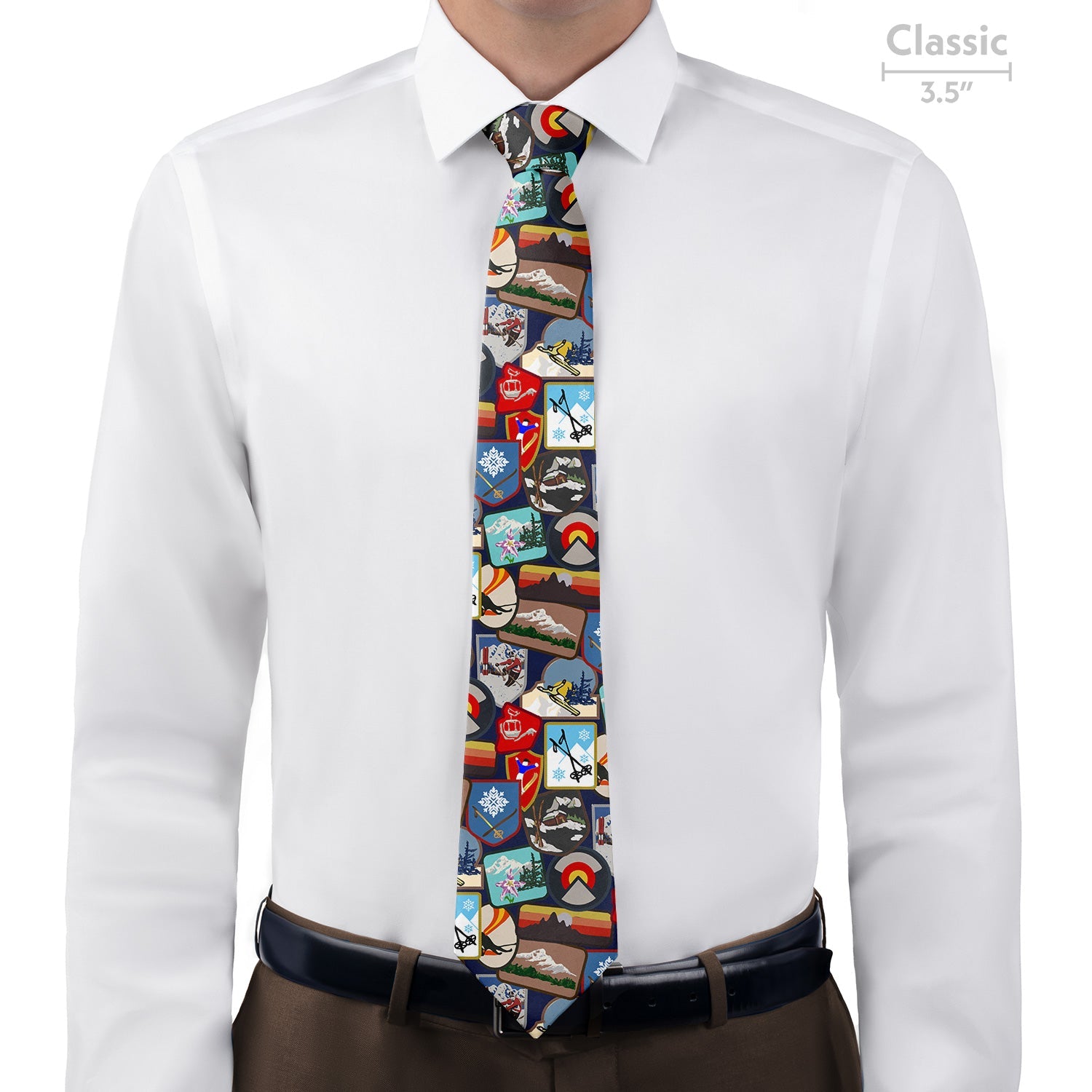 Vintage Ski Patches Necktie - Classic - Knotty Tie Co.