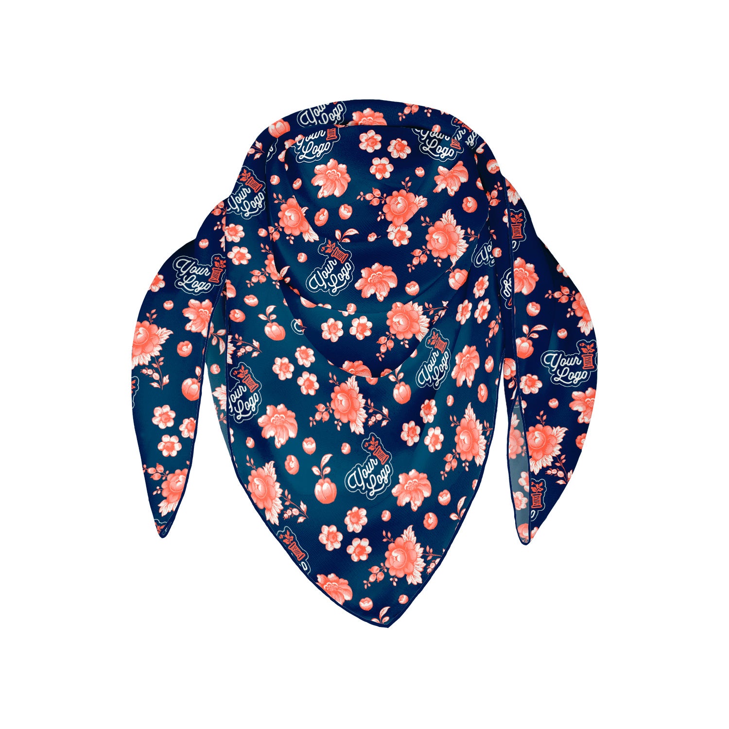 Vintage Blossom 2 Square Chiffon Logo Scarf - Knotty Tie Co.