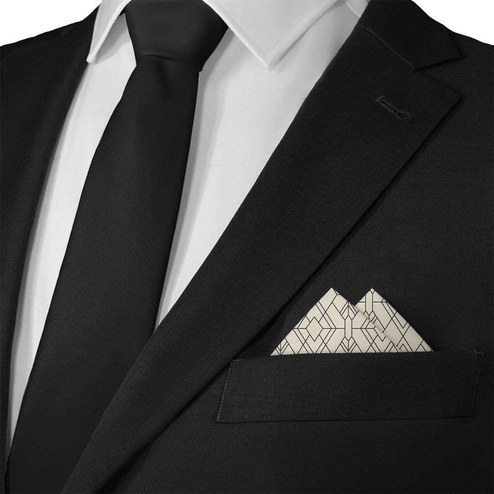 Vintage Deco Pocket Square - Matching Necktie- Knotty Tie Co.