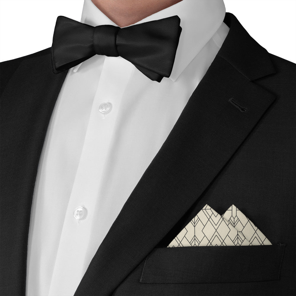 Vintage Deco Pocket Square - Matching Bow Tie - Knotty Tie Co.
