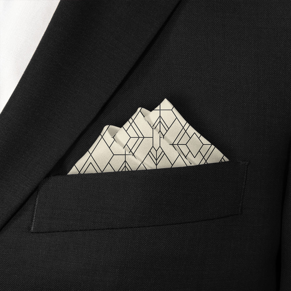 Vintage Deco Pocket Square - Stairs Fold - Knotty Tie Co.