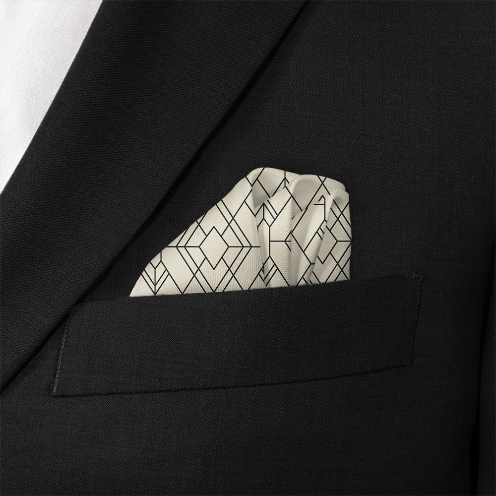 Vintage Deco Pocket Square - Wave Fold - Knotty Tie Co.