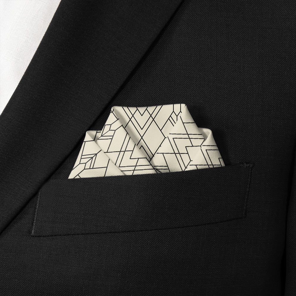 Vintage Deco Pocket Square - Scalloped Fold - Knotty Tie Co.