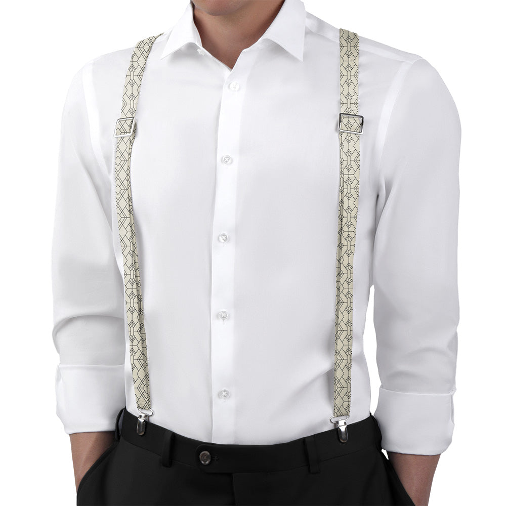 Vintage Deco Suspenders - On Model Back View - Knotty Tie Co.