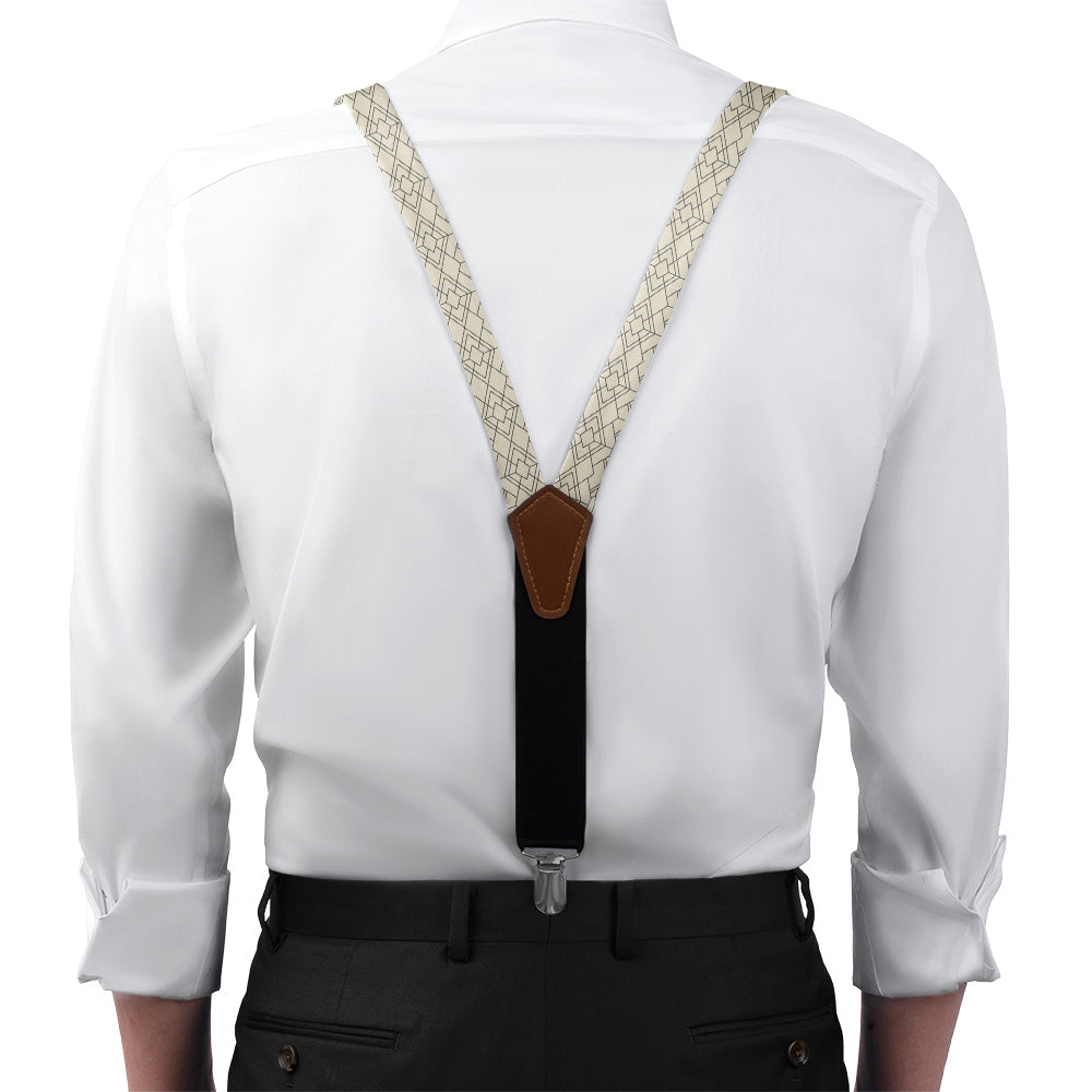 Vintage Deco Suspenders - On Model Front View - Knotty Tie Co.